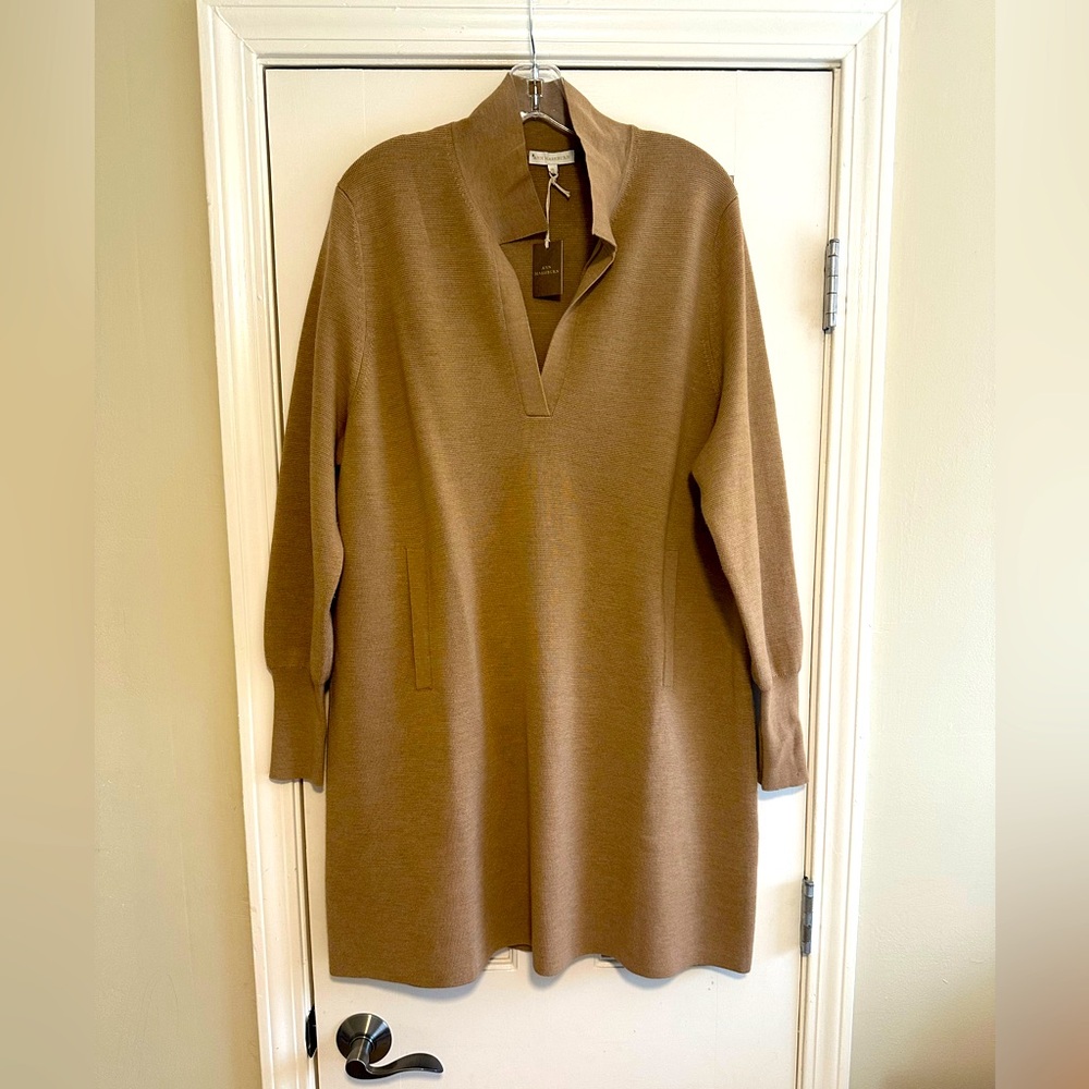 Ann Mashburn Brown Georgina sweater dress XL.